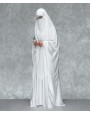 Fish Tail 2 Pc Set  Abaya - White