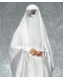 Fish Tail 2 Pc Set  Abaya - White