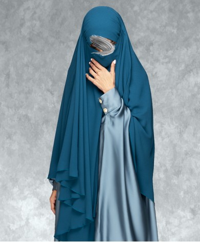 Fish Tail 2 Piece Set  Abaya-Marine