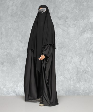 Fish Tail 2 Piece Set  Abaya-Black