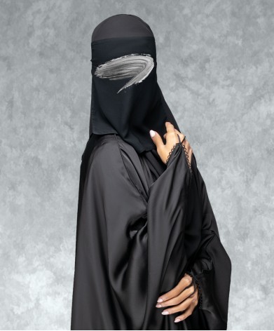 Short Niqab - Black