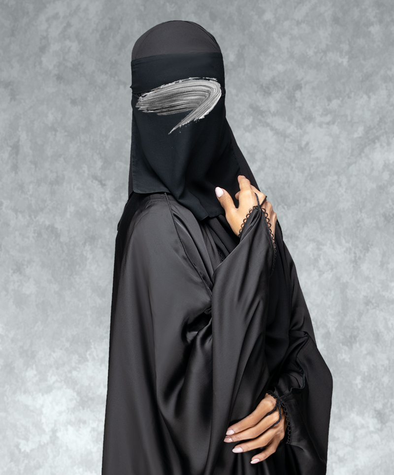 Short Niqab - Black