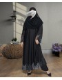 Noor 3 Pc Set Abaya - Black