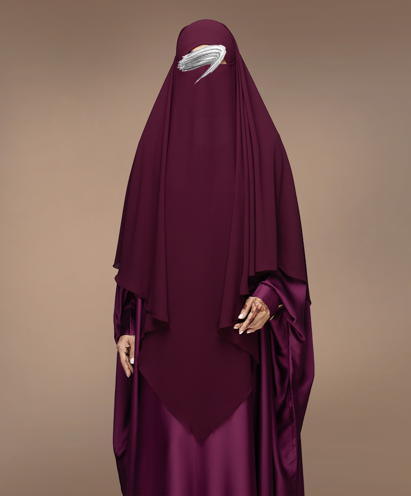 Fish Tail 2 Piece Set  Abaya-Maroon