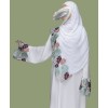 Flower 2 Piece Set Abaya - Off White