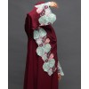 Flower 2 Piece Set Abaya - Maroon