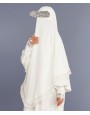 Maryam 2 Piece Set Abaya - White