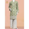 MOSS GREEN CHIKANKARI LAWN 2PC UNSTITCHED