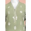 MOSS GREEN CHIKANKARI LAWN 2PC UNSTITCHED