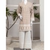 BUTTER CREAM WOMAN CHIKANKARI LAWN 2PC UNSTITCHED