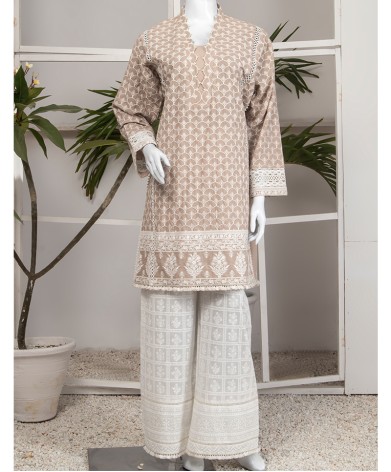 Cream Chikankari 2 Pc Unstitched 