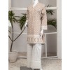 BUTTER CREAM WOMAN CHIKANKARI LAWN 2PC UNSTITCHED