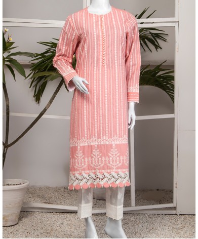 PEACH SUNSET WOMEN CHIKANKARI LAWN 2PC UNSTITCHED