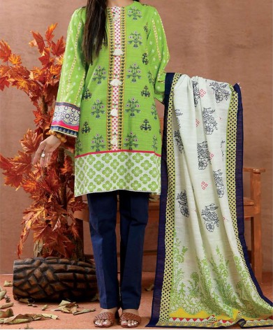 Haya Khaddar 3 Piece Unstitiched Suit Green