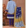 Haya Khaddar 3 Piece Unstitiched Suit Blue