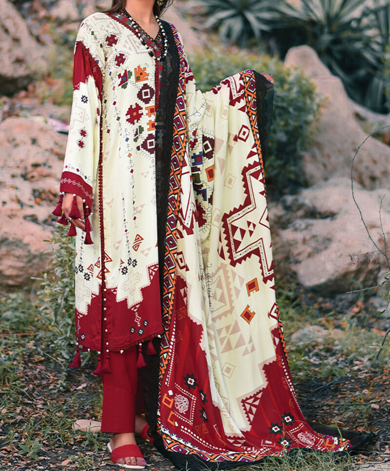 Haya Digital Printed Linen With Marina Shawl